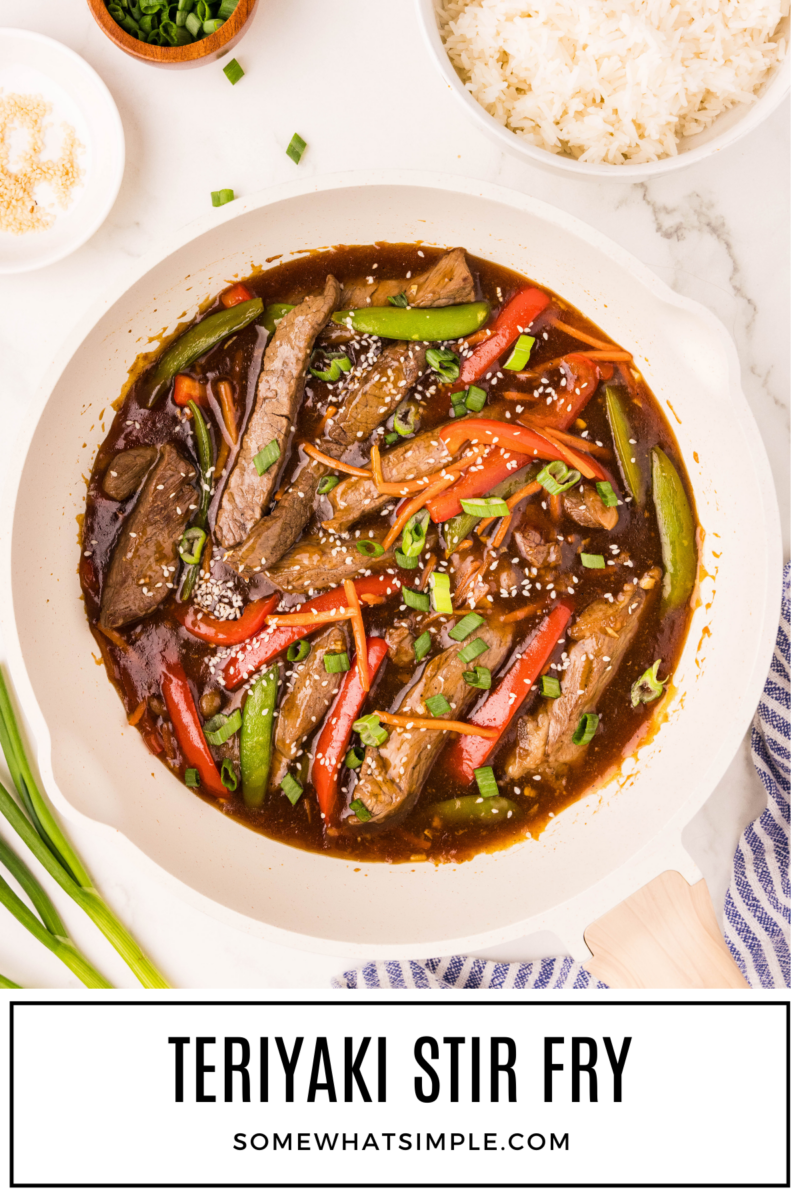 Teriyaki Beef Stir Fry with text under it