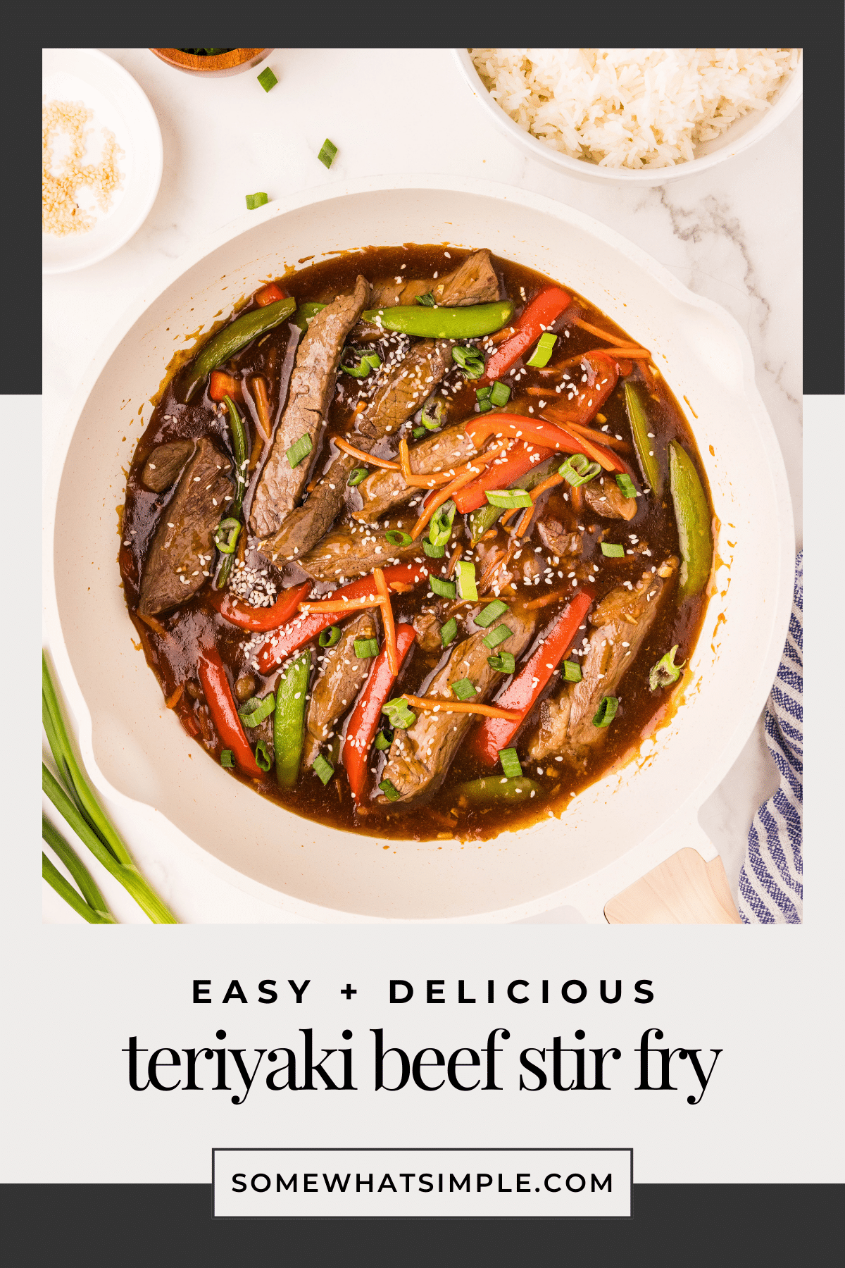 This Teriyaki Beef Stir Fry is a quick, healthy, and delicious meal that’s perfect for any night of the week. via @somewhatsimple