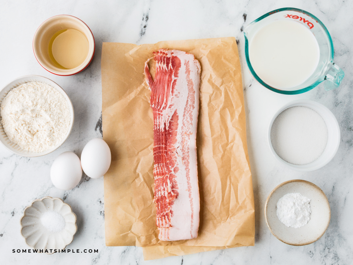 ingredients used to make bacon pancake dippers