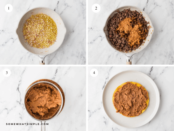 Directions to make Beef Tostadas