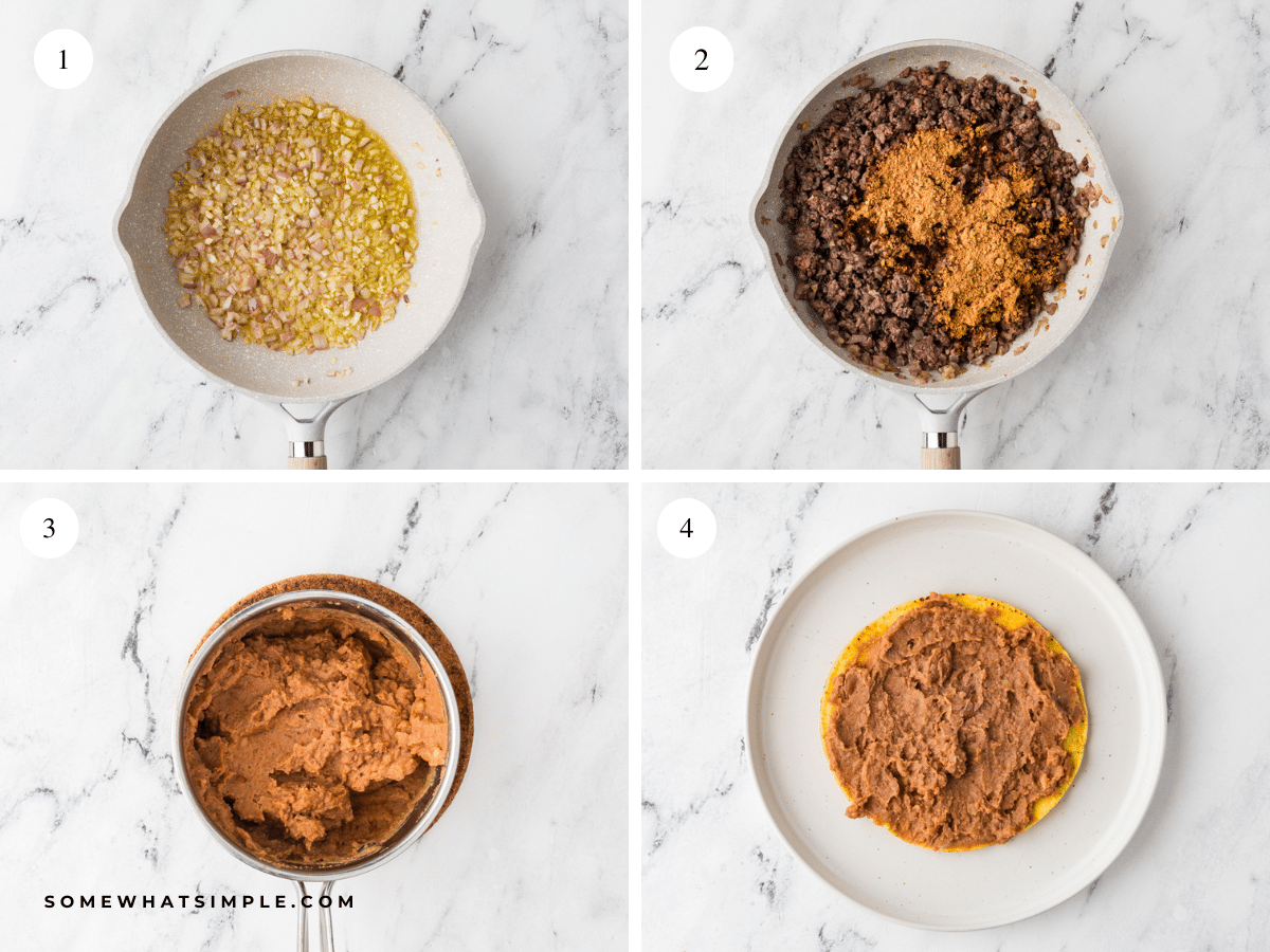 Directions to make Beef Tostadas