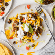 Overhead shot of Beef Tostadas