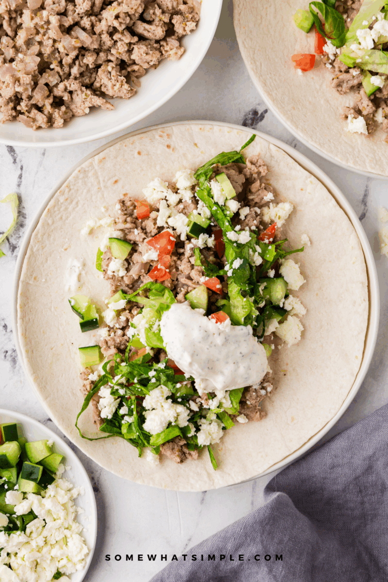 overhead shot of an open Gyro Taco