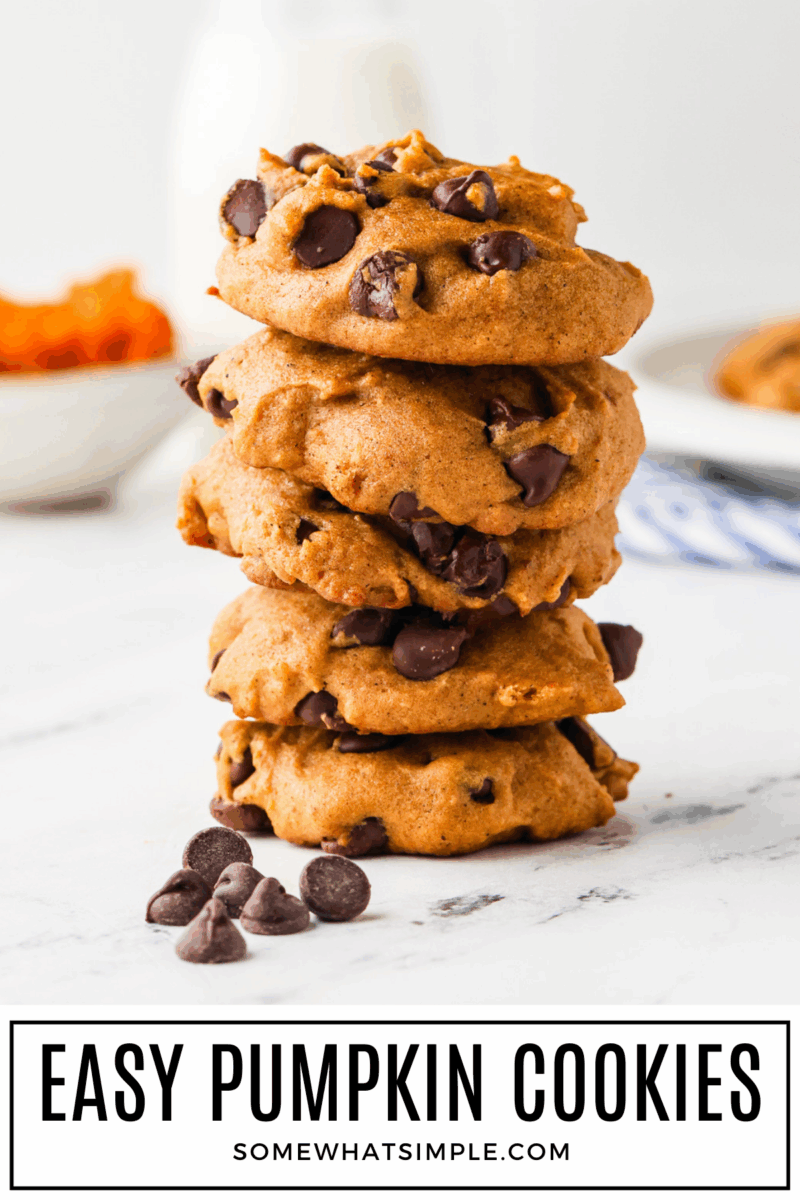 stack of Pumpkin Chocolate Chip Cookies