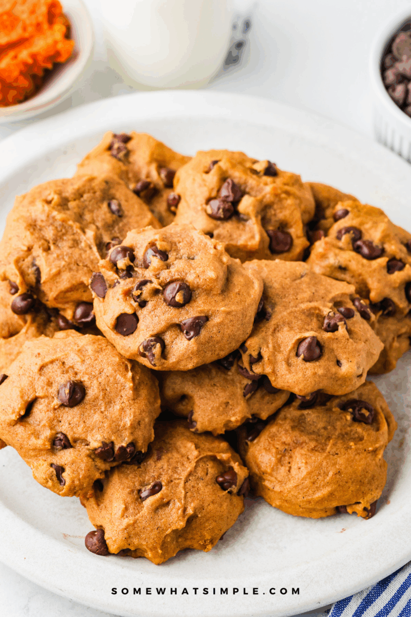 plated Pumpkin Chocolate Chip Cookies