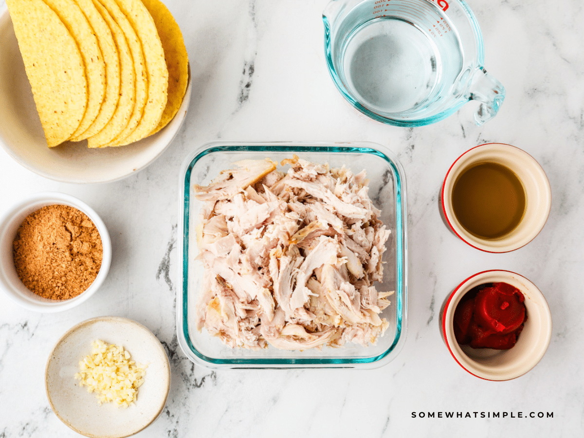 ingredients to make Rotisserie Chicken Tacos
