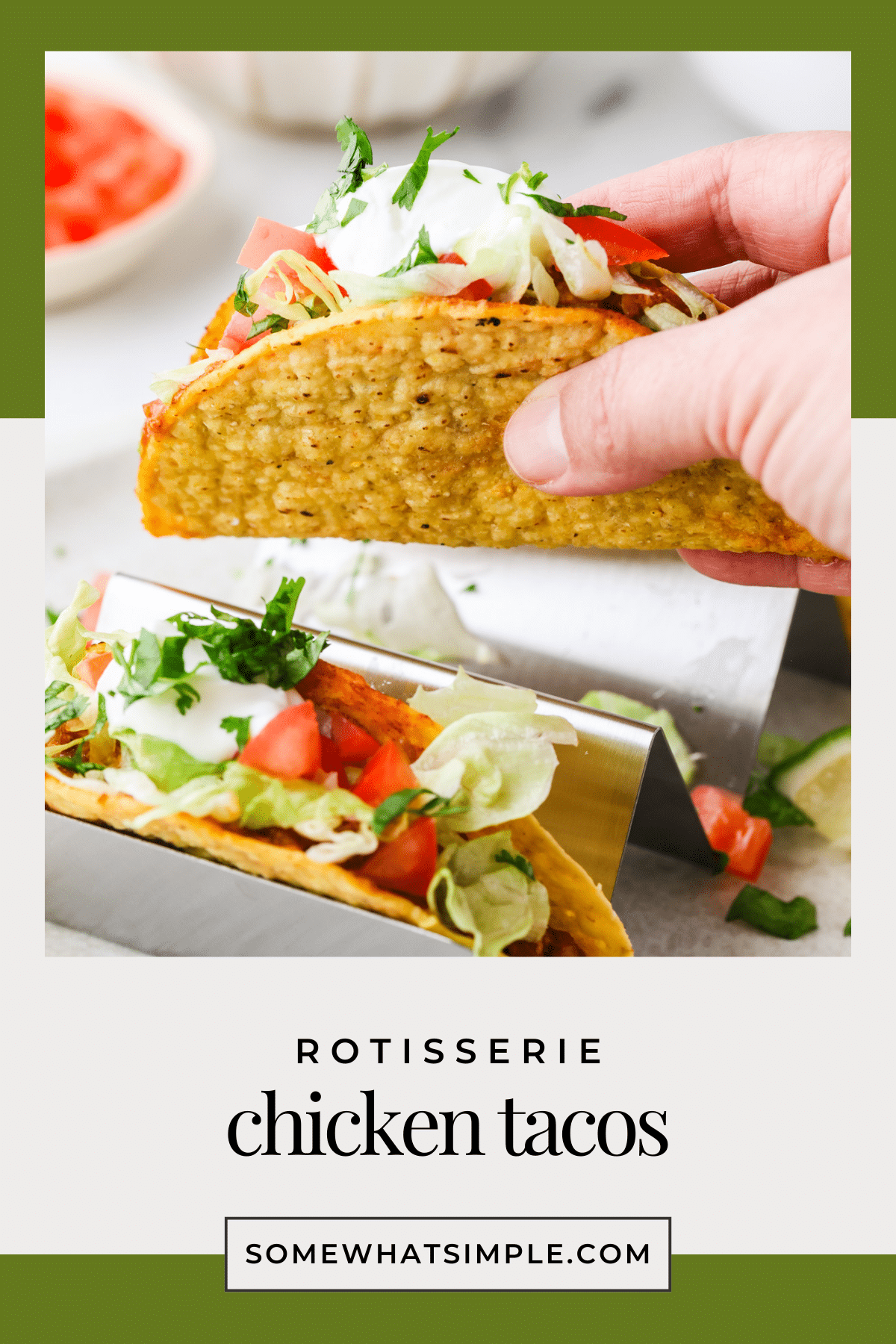 These easy rotisserie chicken tacos use store-bought seasoned chicken for a stress-free dinner win! via @somewhatsimple