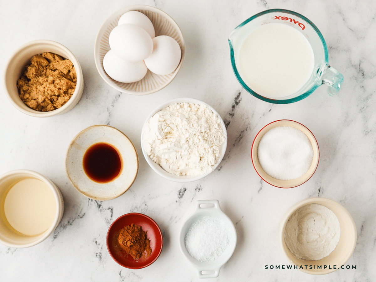 ingredients to make churro pancakes