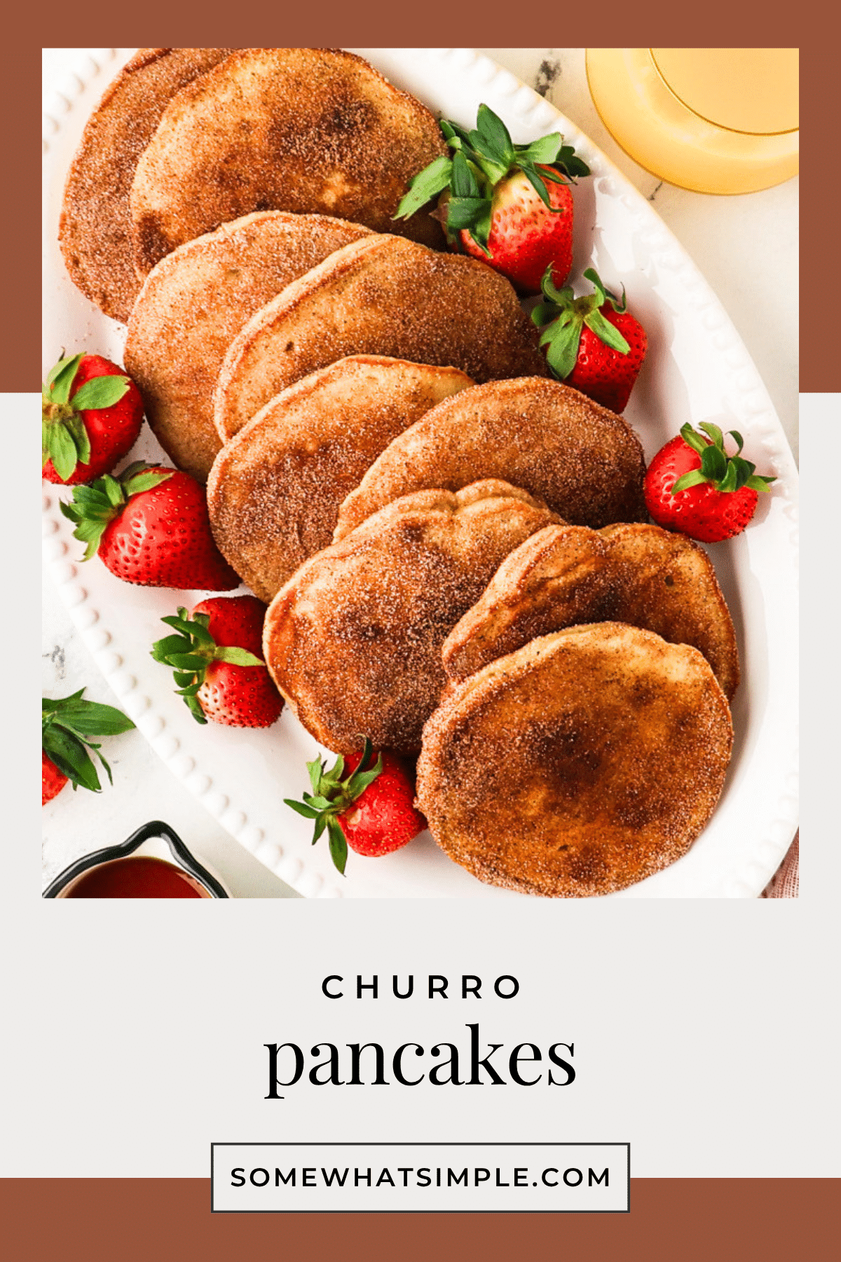Fluffy Churro Pancakes coated in cinnamon sugar are an easy, irresistible breakfast your whole family will love! via @somewhatsimple
