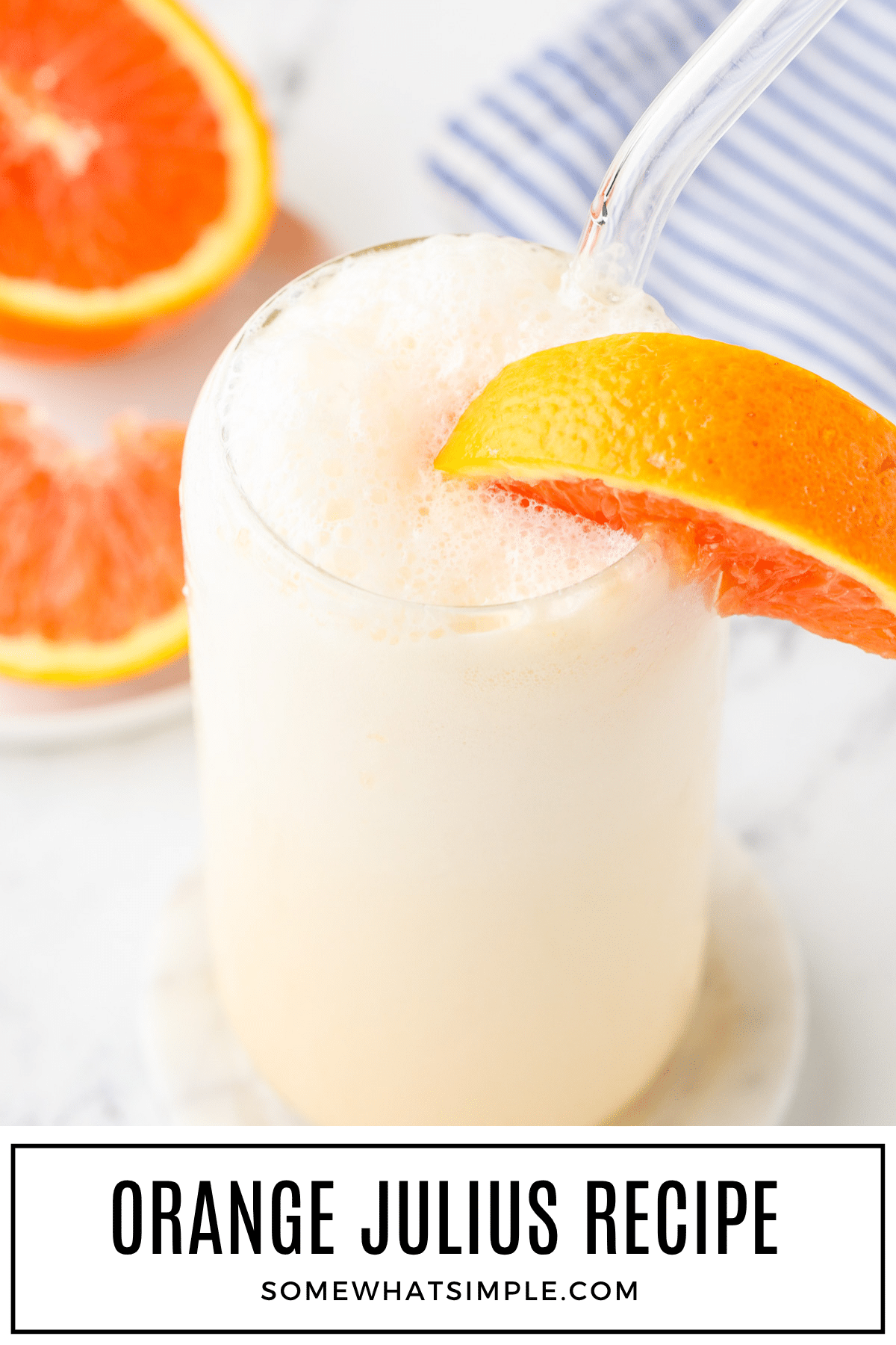 Make a frothy, creamy Orange Julius at home with fresh juice or concentrate. Easy, nostalgic, and ready in minutes. via @somewhatsimple