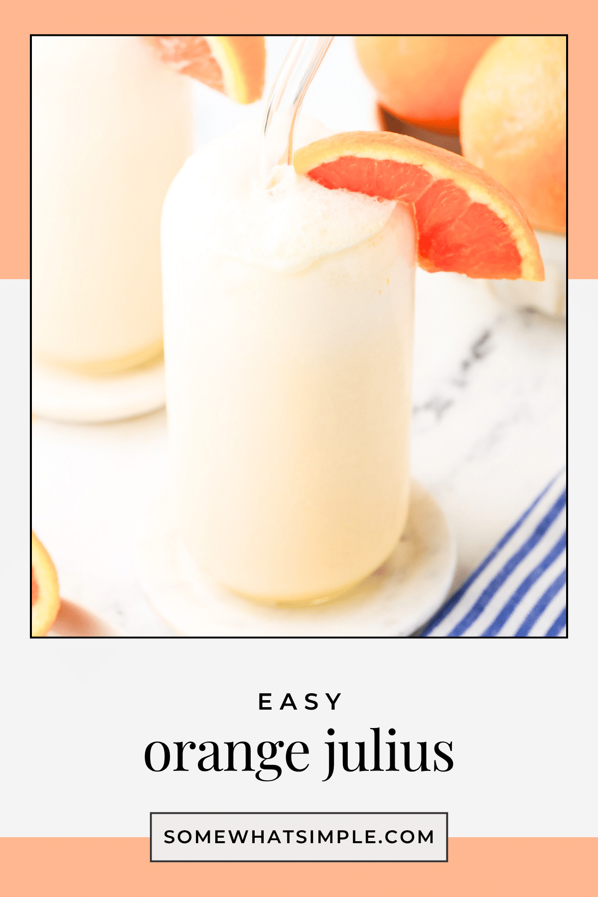 Make a frothy, creamy Orange Julius at home with fresh juice or concentrate. Easy, nostalgic, and ready in minutes. via @somewhatsimple