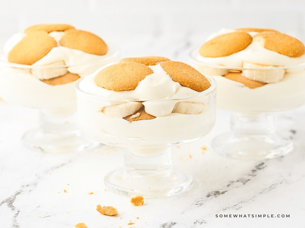 Banana Pudding in 3 dessert cups