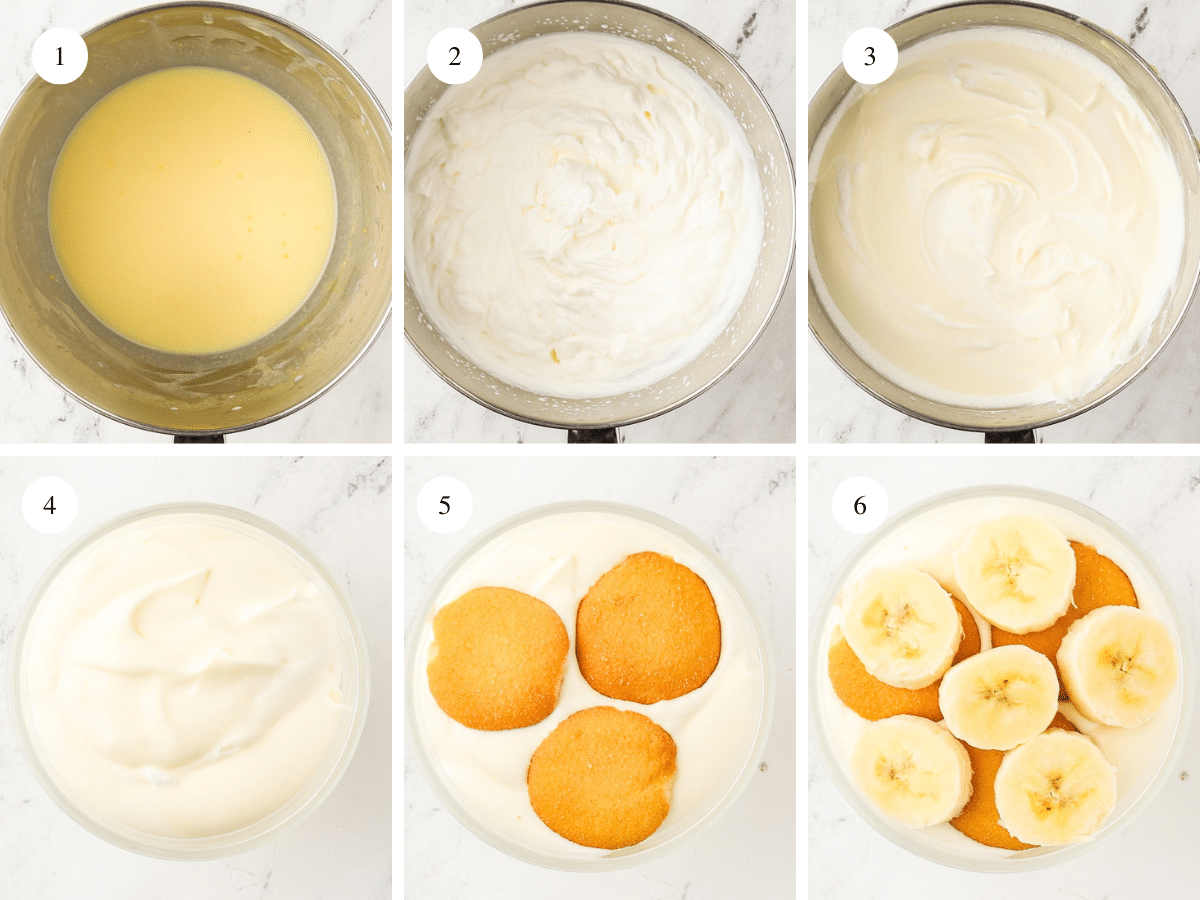 step-by-step directions to make Banana Pudding