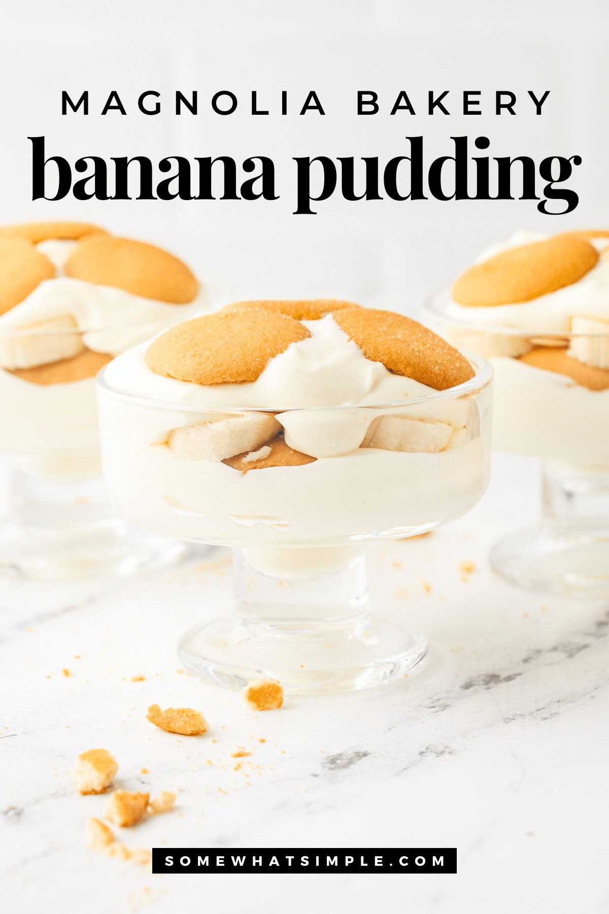 This Magnolia Bakery copycat banana pudding is creamy, dreamy, and loaded with Nilla wafers and bananas. A taste of NYC at home! via @somewhatsimple