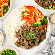 plated Korean Beef Bowls