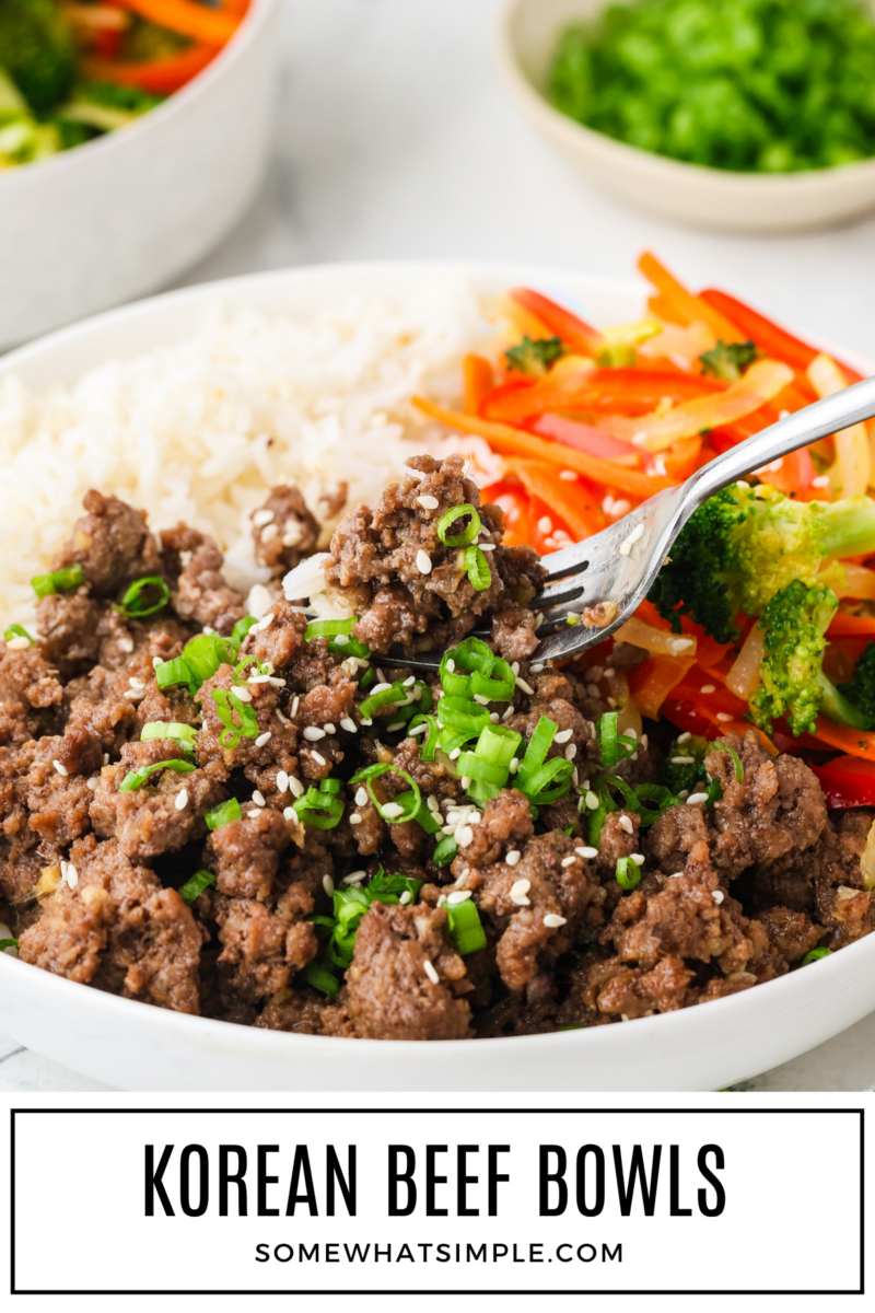 Korean Beef Bowls images with text overlay
